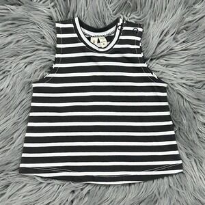 Gray Label Infant Nearly Black White Stripe Tank Size 0-3 Months